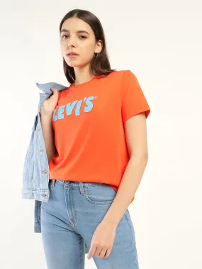 Women's Brand Logo Relaxed Fit T-shirt