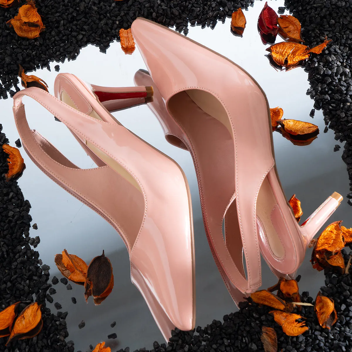 Womens "CRYSTAL" Elegent Sling Back Heeled Sandals