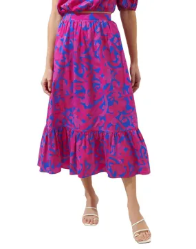 Yeraldi Berry Tatchi Ruffle Midi Skirt